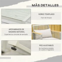 Outsunny Conjunto De Muebles De Jardín De Ratán 4 Piezas Sofá Doble 2 Sillones Individuales Y Mesa De Café De Vidrio Con Cojines Desenfundables Para Exterior Terraza Gris -Jardin Decoración Shop 01781c07b5f43c55fef541bc0665bb4392522e5e 8a091eaf186a4c34ac09309b7d683a72