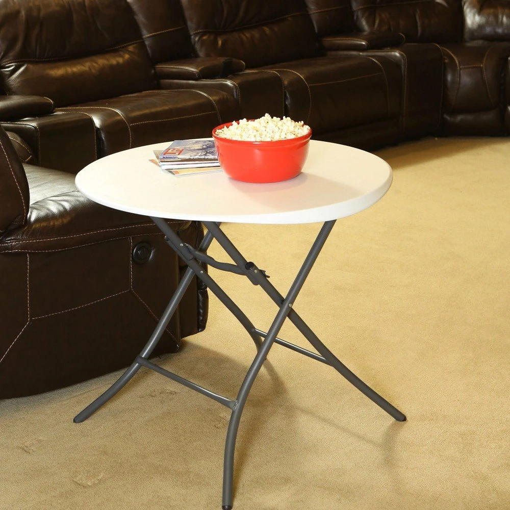 Mesa Auxiliar Plegable Redonda Blanco LIFETIME Ø84 X 74 Cm 5 Mesa Auxiliar Plegable Redonda Blanco LIFETIME Ø84 X 74 Cm - Imagen 5
