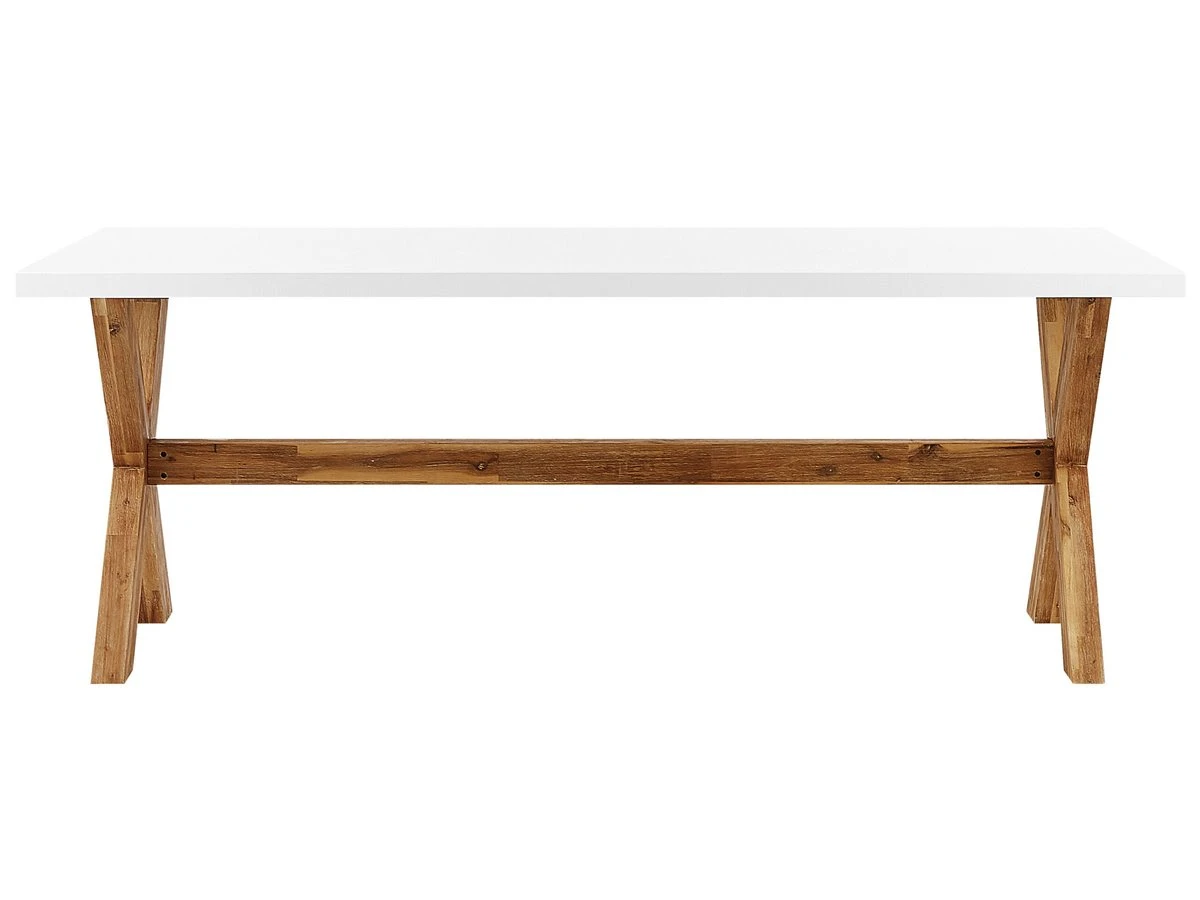 Conjunto De Mesa Con 2 Bancos, Blanco/madera Clara OLBIA 7 Conjunto De Mesa Con 2 Bancos, Blanco/madera Clara OLBIA - Imagen 7