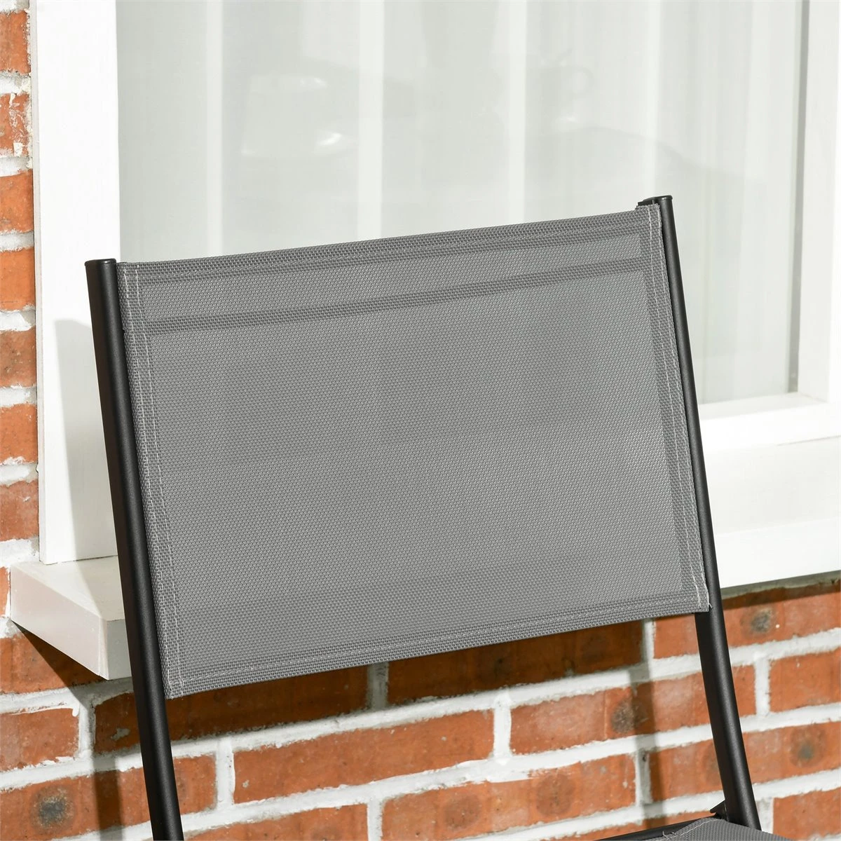 Outsunny Conjunto De Muebles De Jardín 3 Piezas Set De Muebles Exterior Incluye Mesa Con Encimera De Vidrio Templado Y 2 Sillones Plegable Con Respaldo Y Asiento De Texteline Gris 7 Outsunny Conjunto De Muebles De Jardín 3 Piezas Set De Muebles Exterior Incluye Mesa Con Encimera De Vidrio Templado Y 2 Sillones Plegable Con Respaldo Y Asiento De Texteline Gris - Imagen 7