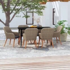 Juego De Comedor Para Jardín 7 Piezas Con Cojines Marrón VidaXL -Jardin Decoración Shop 0bbe58503f254366aa3252f3695b8c5d291d9379 c5a15b8145eb4405894fdb8f78d776a0