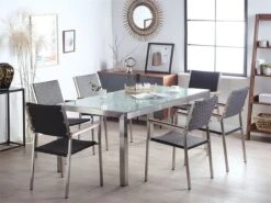 Conjunto De Jardín Mesa En Vidrio 180 Cm Con 6 Sillas En Ratán GROSSETO -Jardin Decoración Shop 0c70e1ba91159c0ce955df3f2ca4232215fdb801 dae362f8792244c9bc10819d2dc7b561