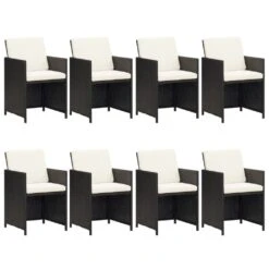 Set De Comedor Jardín 9 Pzas Con Cojines Ratán Sintético Negro VidaXL -Jardin Decoración Shop 13d214f643c92314e26afeb2dbb89883989e6a2c 06e43193b11447d39985ff28f10914a0