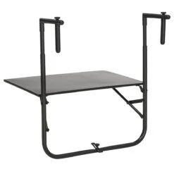 Outsunny Mesa Colgante Para Balcón Mesa De Pared De Acero Con Altura Ajustable En 4 Posiciones Carga Máx. 15 Kg Para Terraza Jardín 60x60,5x56-71 Cm Negro -Jardin Decoración Shop 1a0819c5205a699808bff0294c0d6802985c8562 3a19986e9ea14a81b45e1b05a7c4f4a0