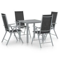 Set De Comedor Para Jardín 5 Piezas Aluminio Plata Y Negro VidaXL -Jardin Decoración Shop 1aab6c67c979c824912f36ac74f1ff1c0717d0ff 70d28607ac8c4352af168c88dcc4628b