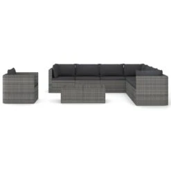 Set De Muebles De Jardín 9 Pzas Ratán Sintético Y Cojines Gris VidaXL -Jardin Decoración Shop 1ae89e190a6a2d01f89e533fa13208ddb35131bc 834913fdac0d48469354b4dd154dcfeb