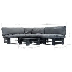 Muebles De Palés De Jardín Cojines Grises 4 Piezas Madera VidaXL -Jardin Decoración Shop 1edb0c2d1dfc3b52d99af82272d3d188689a7c69 c7660c55837e4a53b1bdeed678b85ba0
