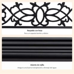 Outsunny Banco Columpio De 2 Plazas Banco Colgante De Acero Con Reposabrazos Carga Máx. 240 Kg Para Jardín Terraza Balcón Exterior 127x59,5x52 Cm Negro 15 Outsunny Banco Columpio De 2 Plazas Banco Colgante De Acero Con Reposabrazos Carga Máx. 240 Kg Para Jardín Terraza Balcón Exterior 127x59,5x52 Cm Negro -Jardin Decoración Shop 20780f267a28befec0c408157f1d740c55cecefd 2955261a874d4e6b8c28a0828bf85e99