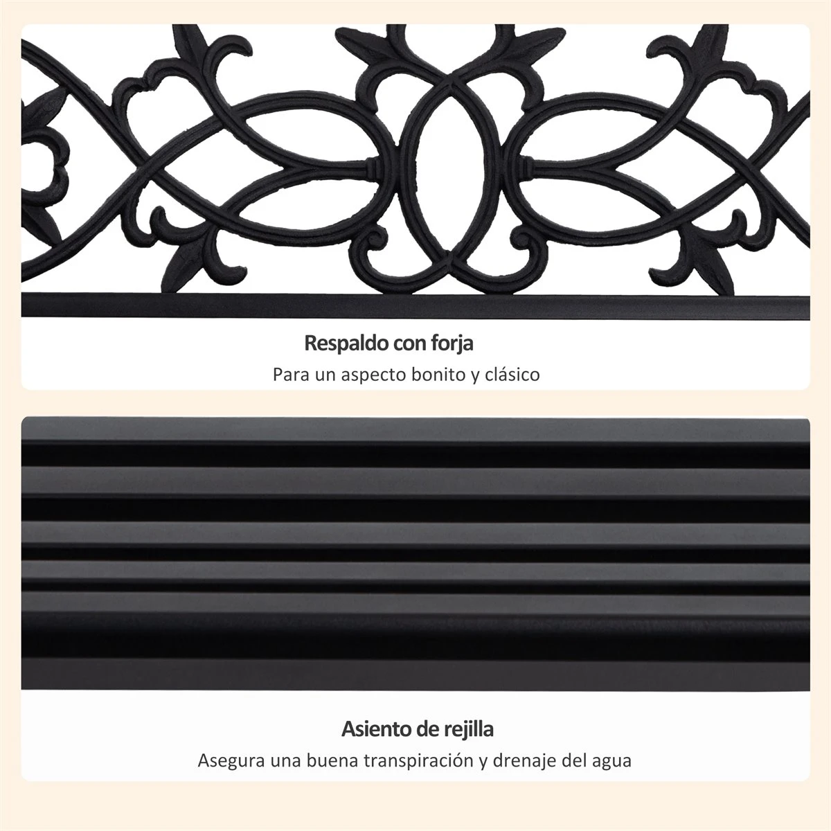 Outsunny Banco Columpio De 2 Plazas Banco Colgante De Acero Con Reposabrazos Carga Máx. 240 Kg Para Jardín Terraza Balcón Exterior 127x59,5x52 Cm Negro 7 Outsunny Banco Columpio De 2 Plazas Banco Colgante De Acero Con Reposabrazos Carga Máx. 240 Kg Para Jardín Terraza Balcón Exterior 127x59,5x52 Cm Negro - Imagen 7