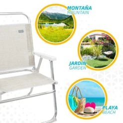 Silla Plegable Fija Aluminio Aktive Beach Beige -Jardin Decoración Shop 214414e86b187d5057170a1514477e4380f05f85 afe899d9a73b4beda945d47d9712d7ef