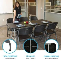 Mesa Rectangular Patas Plegables Negro LIFETIME 182 X 76 X 73,5 Cm -Jardin Decoración Shop 23d1c6bf1bb495730f80ddd9d3a4ddba4532d840 fc05cee07e874759ad7e215836203e90