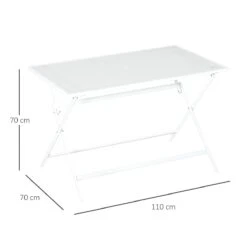 Outsunny Mesa De Jardín De Metal Plegable Mesa De Camping Rectangular De Vidrio Templado Con Agujero Para Sombrilla Para Picnic Terraza Balcón 110x70x70 Cm Blanco 9 Outsunny Mesa De Jardín De Metal Plegable Mesa De Camping Rectangular De Vidrio Templado Con Agujero Para Sombrilla Para Picnic Terraza Balcón 110x70x70 Cm Blanco -Jardin Decoración Shop 2719f413d8d07f3947b77e4efb6b6c58fba0d4b0 32019ccca93a476f984f2d4fcf7b3929