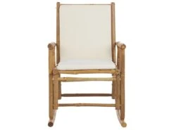 Silla Mecedora De Madera De Bambú Clara/blanco Crema FRIGOLE -Jardin Decoración Shop 2996c25c5186e2fc4ff6b9cd44caf3cc8f327d63 ce7f634996ba4527a6841ce3cc1d5d91