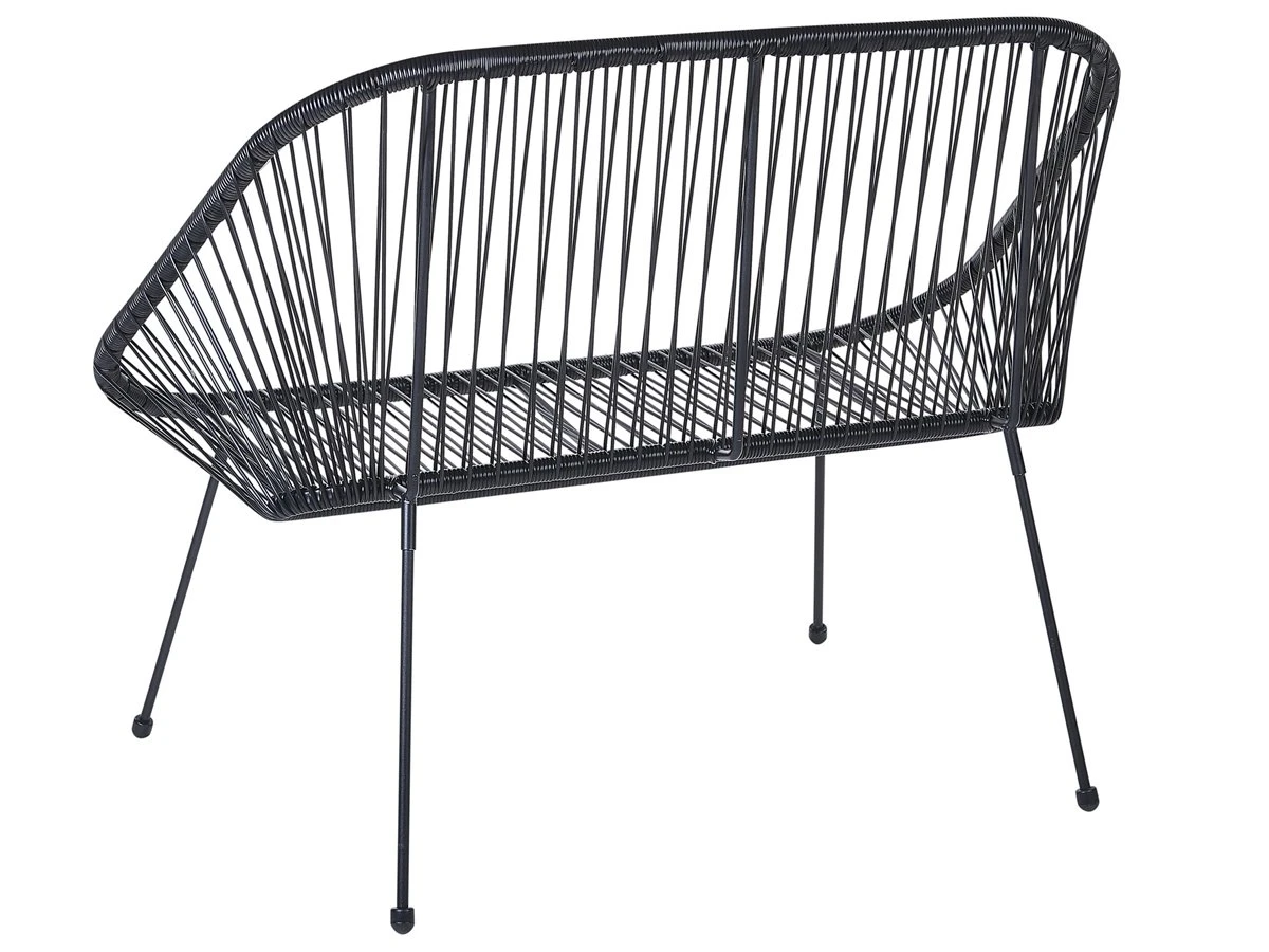 Banco De Jardín 2 Plazas De Ratán Negro ACAPULCO 6 Banco De Jardín 2 Plazas De Ratán Negro ACAPULCO - Imagen 6