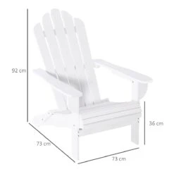 Outsunny Silla Adirondack De Madera Plegable Silla De Jardín Con Reposabrazos Y Respaldo Alto Para Terraza Balcón Exterior Carga Max. 113 Kg 73x73x92 Cm Blanco -Jardin Decoración Shop 2a5ae526ac4d545351b8de89dcd86596a2027f00 74cdfa7590384e97b15fd624d14c9479