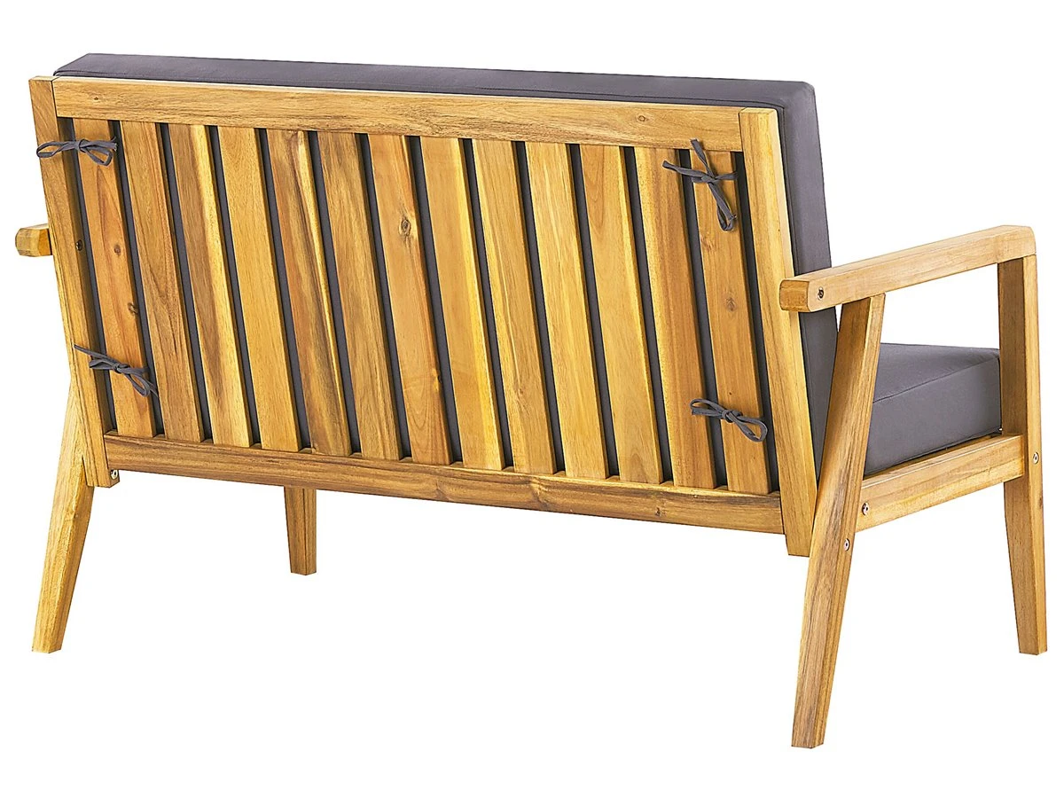 Conjunto De Jardín 4 Plazas Con Mesa De Madera De Acacia Clara/gris Oscuro PALLANO 6 Conjunto De Jardín 4 Plazas Con Mesa De Madera De Acacia Clara/gris Oscuro PALLANO - Imagen 6