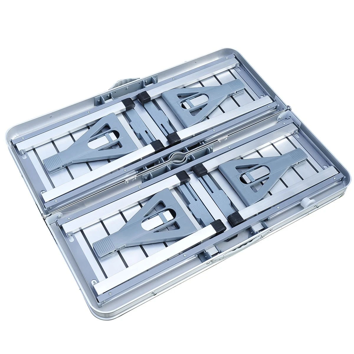 Outsunny Mesa Maleta De Camping Plegable Portátil Con 4 Asientos Y Agujero Para Sombrilla Estructura De Aluminio Para Playa Picnic 136x85,5x66 Cm Plata 8 Outsunny Mesa Maleta De Camping Plegable Portátil Con 4 Asientos Y Agujero Para Sombrilla Estructura De Aluminio Para Playa Picnic 136x85,5x66 Cm Plata - Imagen 8