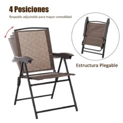 Outsunny Conjunto Mesa Y 2 Sillas Muebles Para Jardín Exterior Patio Terraza Silla Plegable Respaldo Reclinable A 4 Niveles Texteline Marco Acero Marrón -Jardin Decoración Shop 2fadaa4d87c3c53dccfdb961bb5842d1b38b3db5 6cb404ce030b4e6ea519e81b2ffa85ed