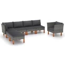 Set De Muebles De Jardín 7 Pzas Ratán Sintético Eucalipto Gris VidaXL 8 Set De Muebles De Jardín 7 Pzas Ratán Sintético Eucalipto Gris VidaXL -Jardin Decoración Shop 33a4a63de9a48b80fb52ab7536469f25f6f8c77f b51d22b0407543cda4a3cc65709fb793
