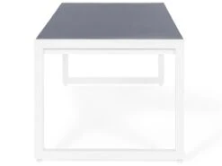 Mesa De Jardín De Metal Gris/blanco Crema 210 X 90 Cm BACOLI -Jardin Decoración Shop 33b93c118330156ac85d11b09b621fa0cf77aced bd46ee74e2ac49beb63052761a8faaa3