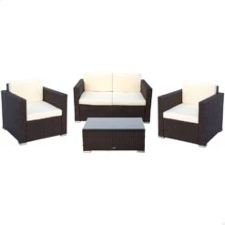 Conjunto Muebles Terraza Sillones, Sofá Y Mesita Ratán Aktive