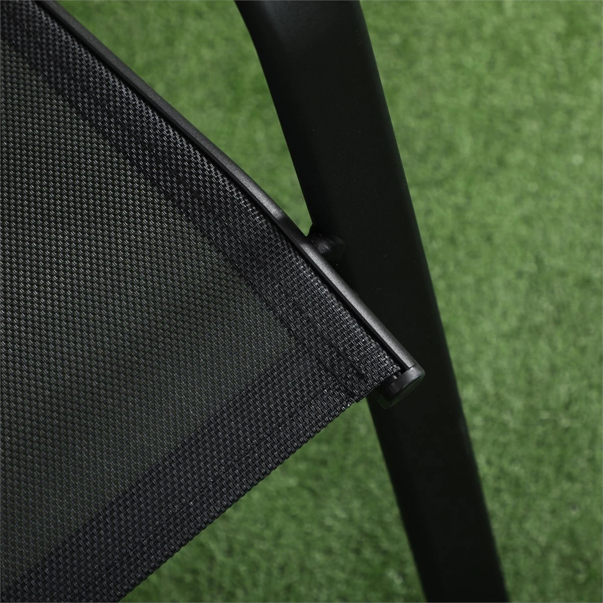 Outsunny Conjunto De Muebles De Jardín 3 Piezas Muebles Exterior Incluye 2 Sillones Apilables Con Tela De Malla Transpirable Y Mesa De Centro Con Tablero SPC Negro 8 Outsunny Conjunto De Muebles De Jardín 3 Piezas Muebles Exterior Incluye 2 Sillones Apilables Con Tela De Malla Transpirable Y Mesa De Centro Con Tablero SPC Negro - Imagen 8