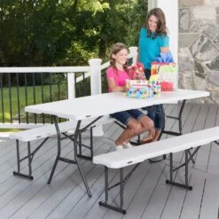 Mesa Rectangular Plegable Blanco Efecto Granito LIFETIME 184 X 76 X 73,5 Cm -Jardin Decoración Shop 350e6a1b1f8236b3c70c37423defc1254a85e06f 75ca45739f7c4962aef473d08e58fcf0