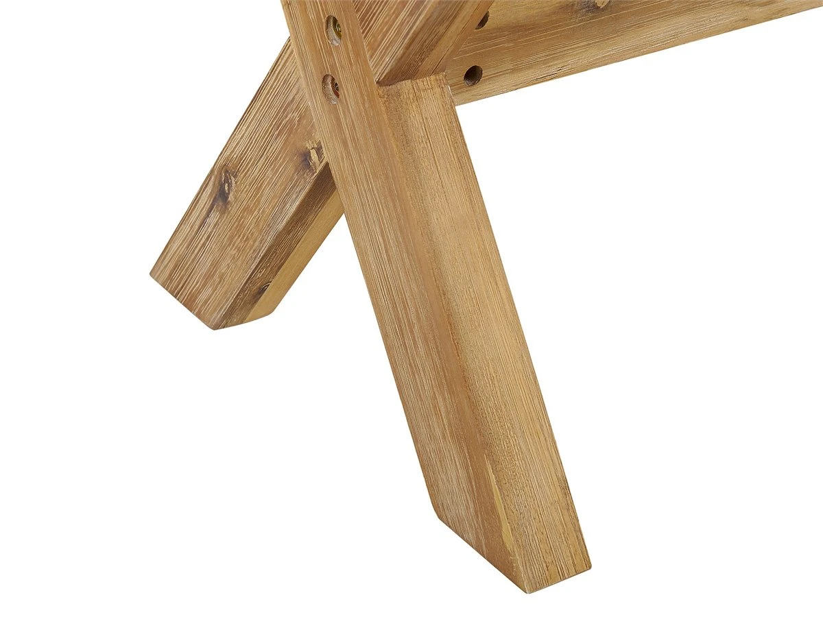 Banco De Jardín 3 Plazas De Cemento Reforzado Blanco/madera Clara OLBIA 6 Banco De Jardín 3 Plazas De Cemento Reforzado Blanco/madera Clara OLBIA - Imagen 6