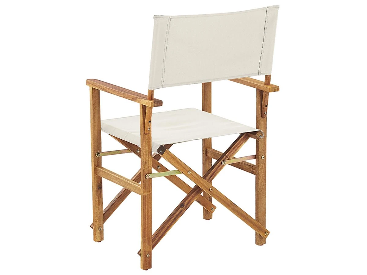 Conjunto De 2 Sillas De Jardín Madera Clara/blanco Crema Con Tela Verde/blanco/rojo CINE 9 Conjunto De 2 Sillas De Jardín Madera Clara/blanco Crema Con Tela Verde/blanco/rojo CINE - Imagen 9