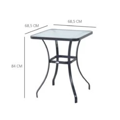Outsunny Mesa Auxiliar De Cristal Templado Cuadrada Bordes Redondeados Mesita Cafépara Patio Terraza Balcón Negro Y Transparente 68,5x68,5x84 Cm -Jardin Decoración Shop 3c5f99a4cecb1fbd17fc7d966fd60b3fba90e881 dc93dacd5c7f4f8981a4ca9b76e99ee7