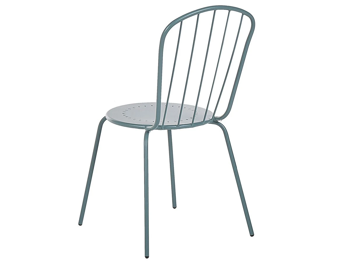 Conjunto De 4 Sillas De Jardín De Metal Azul Claro CALVI 7 Conjunto De 4 Sillas De Jardín De Metal Azul Claro CALVI - Imagen 7