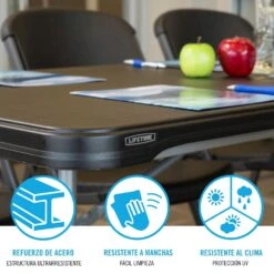 Mesa Rectangular Patas Plegables Negro LIFETIME 182 X 76 X 73,5 Cm -Jardin Decoración Shop 40fbb911e4e93e1f84807469cd77e4804eb21c72 468717f55f3640f89c4d310cdf451b87