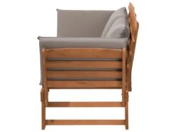 Banco De Jardín En Madera Clara Con Cojines Grises PORTICI -Jardin Decoración Shop 411c7671a60352ce4389da65796e02933c81d35b 083f4daa1770417f938de90450484124