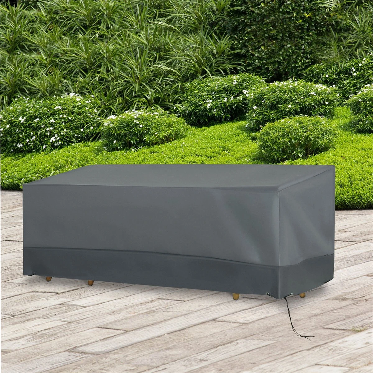 Outsunny Funda Protectora Para Muebles De Jardín Tela Oxford 600D Impermeable Cubierta De Muebles De Mesas Sillas Sofás Exterior Con Cordón Y Hebilla 190,5x72x76 Cm Gris 2 Outsunny Funda Protectora Para Muebles De Jardín Tela Oxford 600D Impermeable Cubierta De Muebles De Mesas Sillas Sofás Exterior Con Cordón Y Hebilla 190,5x72x76 Cm Gris - Imagen 2