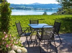 Conjunto De Jardín En Acero Negro Con 4 Sillas LIVO -Jardin Decoración Shop 449e45f4c67668134dd32991a3479d463e8744f7 a70c57dad28b4de78e77a8420006a246