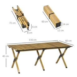 Outsunny Mesa De Camping Plegable De Aluminio 116x60x45 Cm Mesa De Picnic Portátil Con Bolsa De Trasporte Carga 30 Kg Para Jardín Terraza Exterior Natural -Jardin Decoración Shop 4d1d35cdaf829d620bd85202b8646055b6662fd2 d7dbe2aaae3a4d288d25df0e80ef921e