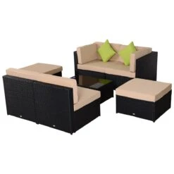 Outsunny Conjunto Muebles De Jardín De Ratán 7 Piezas Mesa Sofás Taburetes Con Cojines Lavables 2xSofá De Esquina 2xSofá 2xTaburete 1xMesa De Centro -Jardin Decoración Shop 4dbd8e1837285e5db0780e3765e97b17be9db1fe 948527a3eab745c999f3f3a1d8b5b4a1