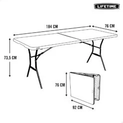 Mesa Rectangular Plegable Blanco Efecto Granito LIFETIME 184 X 76 X 73,5 Cm -Jardin Decoración Shop 4e653581d9ea83f04f8dd42a7b06dfca8fbcd426 4b6ac2ceb39d4d048bf06dd3d30b0dfc