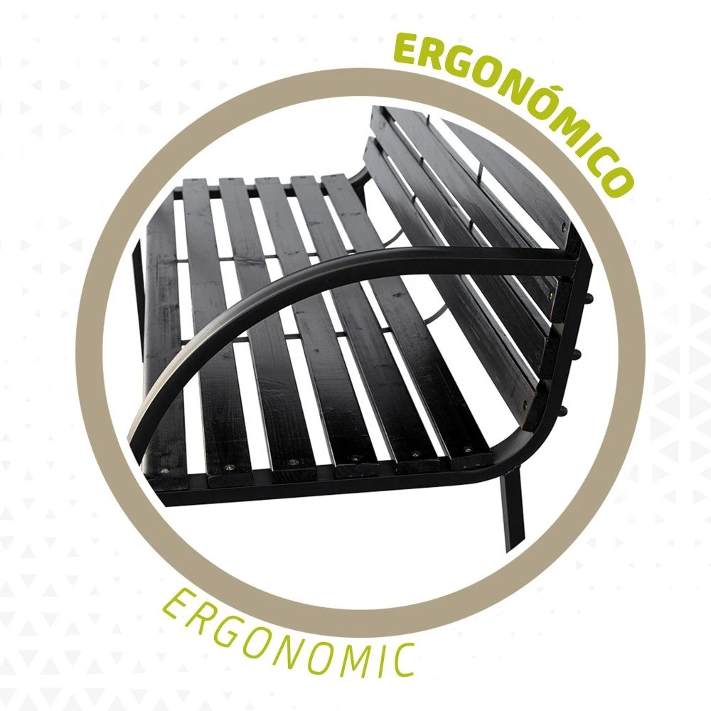 Banco De Jardín De Madera Oscura 2 Personas Aktive 4 Banco De Jardín De Madera Oscura 2 Personas Aktive - Imagen 4