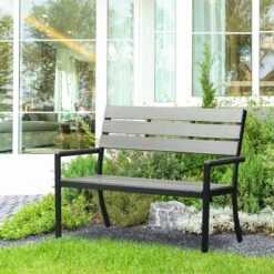 Outsunny Banco De Jardín De 2 Plazas De Plástico Banco Para Exterior Con Respaldo Reposabrazos Y Marco De Acero Para Terraza Balcón Porche Carga 240 Kg 122x65x92 Cm Gris 17 Outsunny Banco De Jardín De 2 Plazas De Plástico Banco Para Exterior Con Respaldo Reposabrazos Y Marco De Acero Para Terraza Balcón Porche Carga 240 Kg 122x65x92 Cm Gris -Jardin Decoración Shop 50bf8f890c42a5132b05ade6e215bb7d4fbaed04 63ad5904a2d24df48e9683da70c49326