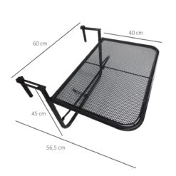 Outsunny Mesa Colgante De Balcón Con Brazo Regulable Y Altura Ajustable En 3 Posiciones Marco Metálico Carga Máx. 30 Kg 60x56,5x45 Cm Negro 10 Outsunny Mesa Colgante De Balcón Con Brazo Regulable Y Altura Ajustable En 3 Posiciones Marco Metálico Carga Máx. 30 Kg 60x56,5x45 Cm Negro -Jardin Decoración Shop 518cc98647b9557f0a1cd41dfce37c67017ed883 0516a056a62a43b2af8d496e52acd3e7