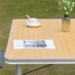 Outsunny Mesa De Camping Plegable Mesa De Picnic Portátil De Aluminio Con Encimera De Madera Y 4 Almohadillas De Pie Multifuncional Para Terraza Jardín Playa 115x85x75 Cm Natural -Jardin Decoración Shop 53528075def7c4bb4571c929f309e11289820e50 5c353264edbe4855b79723e7cbd66f5b