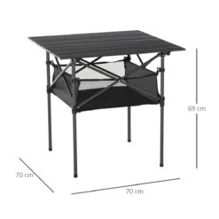 Outsunny Mesa De Camping Plegable Mesa De Picnic Con Espacio Almacenaje De Malla Y Bolsa De Transporte Para Jardín Patio Exterior 70x70x69 Cm Negro -Jardin Decoración Shop 544baf6a00effd0dca5d9f5377f112f95a8a94a5 cf08212f11f340918b43ca05fea1957d