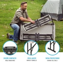 Conjunto Plegable Mesa Y 2 Bancos Utrarresistente LIFETIME 106x61x74 Cm UV100 -Jardin Decoración Shop 55ae388b4cf177aef2b1706ee0b9fcbee40e212f 94debca1cf6f4e2ab6cf9cdaa23d2a04