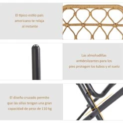 Outsunny Conjunto De Mesa Y 2 Sillas Plegables De Ratán Para Jardín Terraza Exterior Estructura De Acero Φ60x71 Cm Y 46x56x83 Cm Madera Natural -Jardin Decoración Shop 55b5a9a6a2c979f67d8743dec4004d383123e2c6 2e861a0c92124457bcc32e741f554905