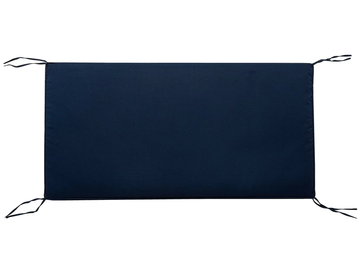 Banco De Jardín En Madera Blanca 120 Cm Con Cojín Azul Oscuro BALTIC 7 Banco De Jardín En Madera Blanca 120 Cm Con Cojín Azul Oscuro BALTIC - Imagen 7