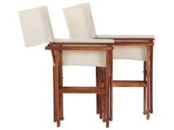 Conjunto De 2 Sillas De Jardín Madera Oscura/blanco Crema Con Tela Verde/blanco/rosa CINE -Jardin Decoración Shop 56ffb34d70f33eda16976acd6ed2842e98cec4de 4e6fa3f5f63944d6b38e20325fe1f206