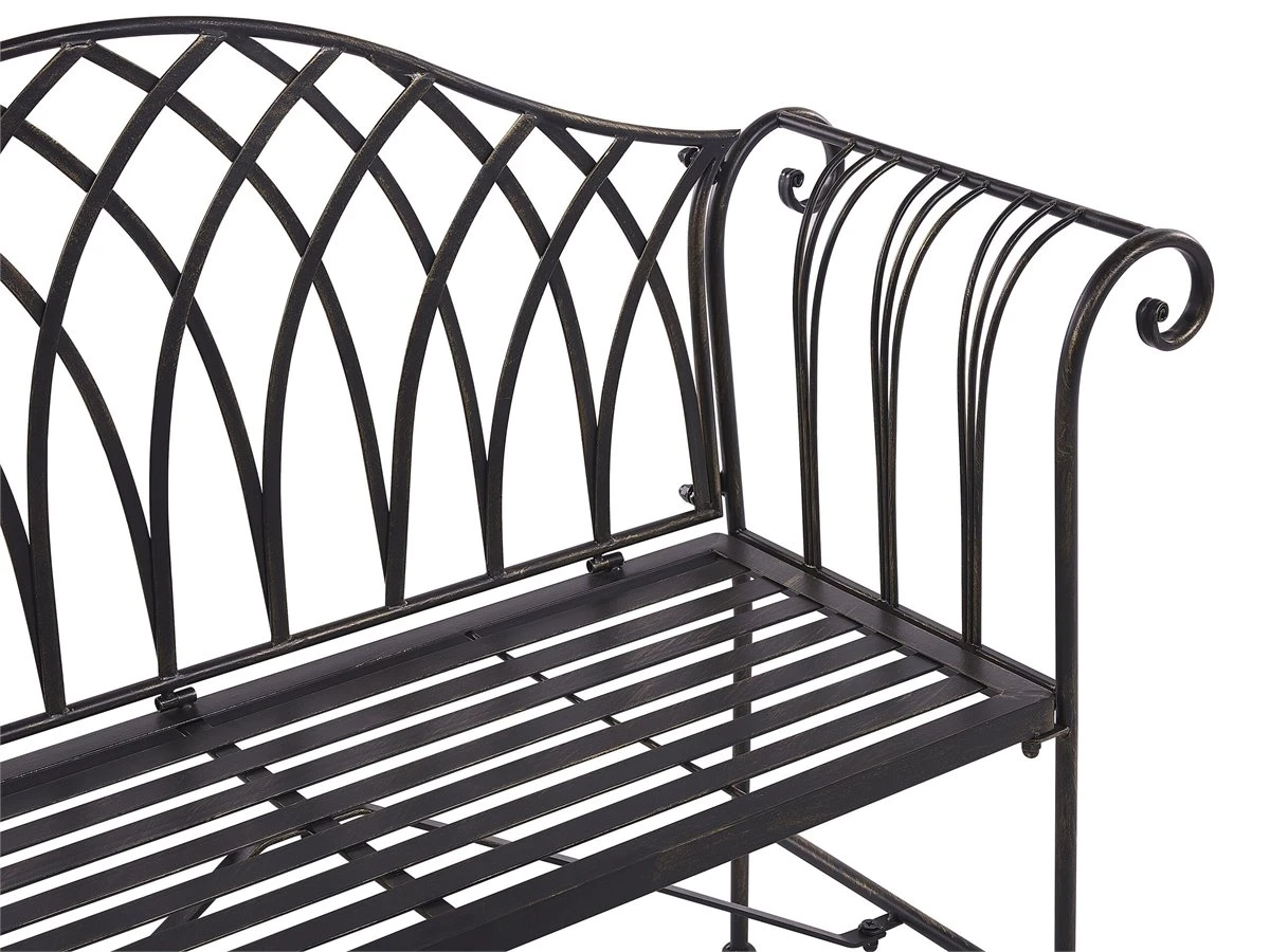 Banco De Jardín De Metal Negro/blanco Crema 130 Cm MILAZZO 6 Banco De Jardín De Metal Negro/blanco Crema 130 Cm MILAZZO - Imagen 6
