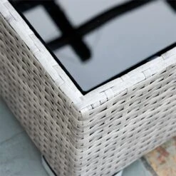 Outsunny Conjunto De Muebles De Jardín De Ratán 4 Piezas Mesa De Centro De Vidrio Sofá Doble Y 2 Sofás Esquineros Con Cojines Desenfundables Para Terraza Exterior Gris -Jardin Decoración Shop 5b57ef0ae5ada5299705a29046954a22b20743d8 e4377da5b3164148bd69e4e3798f7f3d