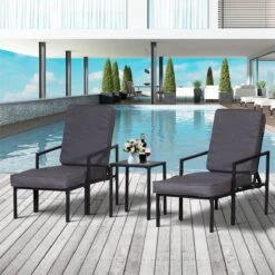 Outsunny Conjunto Mueble Exterior Apto Jardin Incluye 2 Sillas 2 Taburetes 1 Mesa Para Café Con Cojín Suave 5 Niveles En Respaldo Reclinable Gris Y Negro 50x50x82/77/70/60/50cm -Jardin Decoración Shop 5cc87f454f1a091ee65bd7d6ef7cbfa1bf7c83e8 31f750de406e425289818ee5ecdaa14c